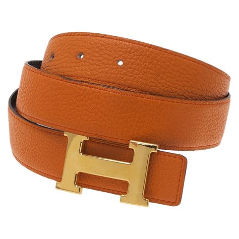 orange leather hermes belt|reversible hermes belt.